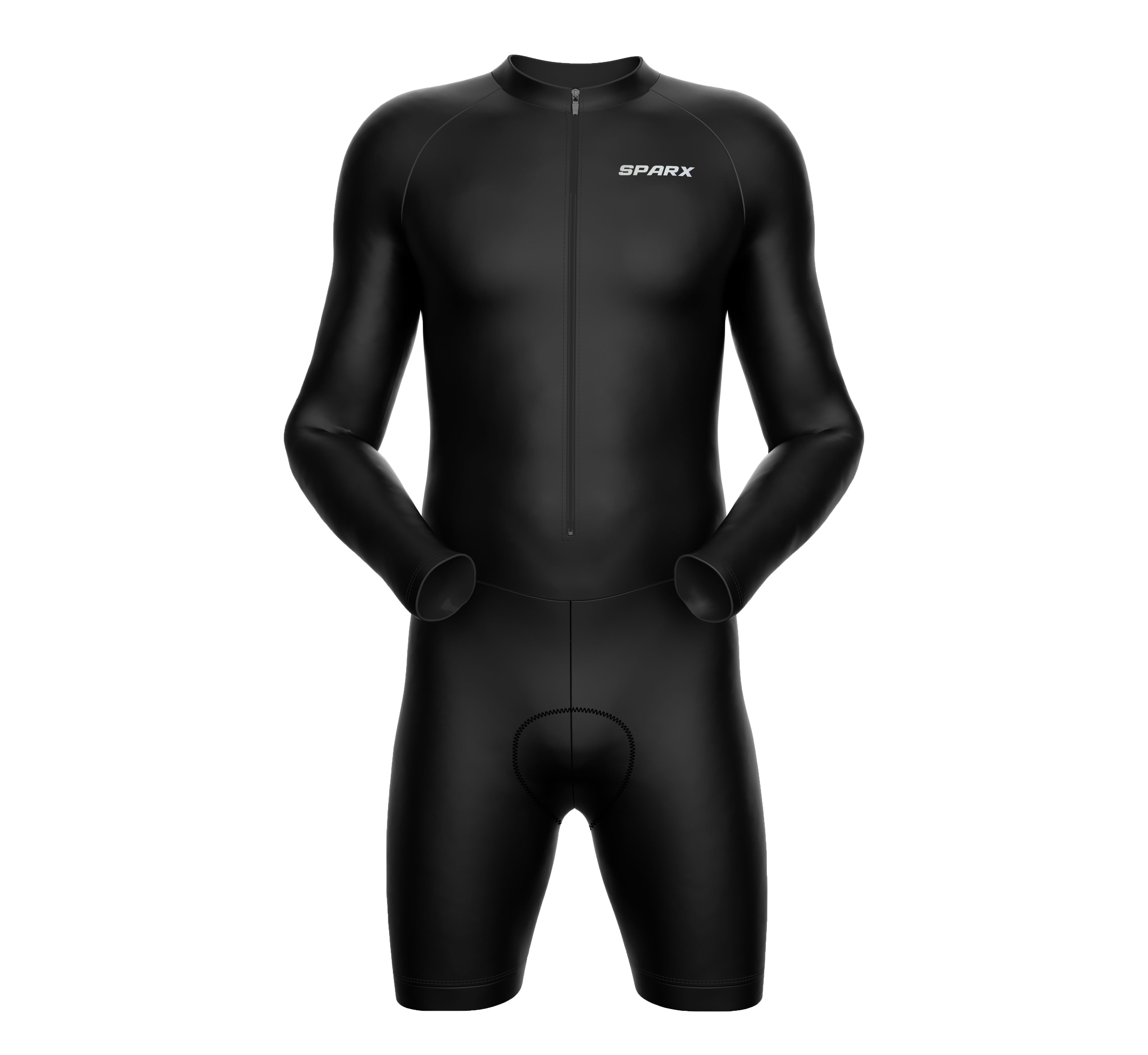 Sparx Men Black Brushes Thermal Cycling Suit| Winter Cycling Suit