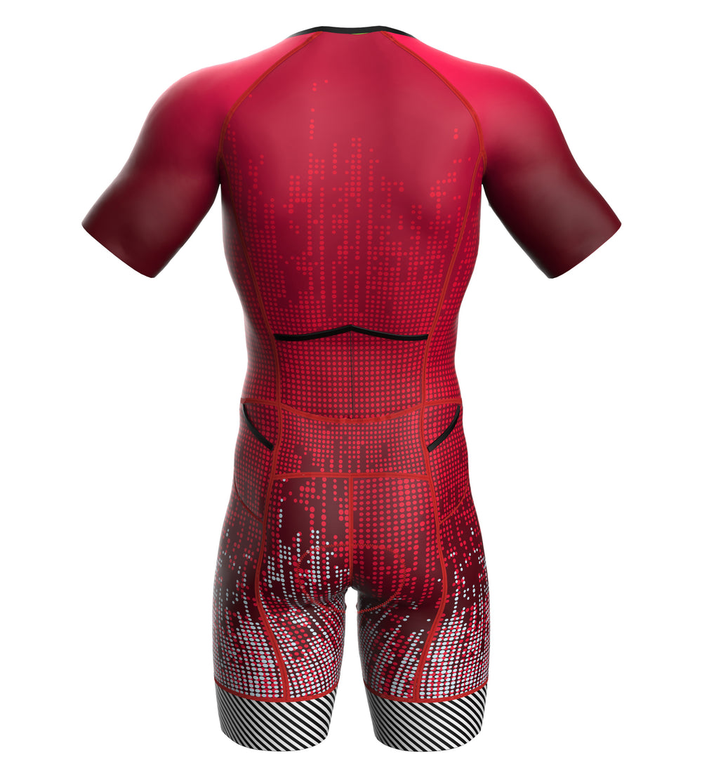 Sparx Men's Short Sleeve Aero Triathlon Suit - Fast Drying Compression Racesuit