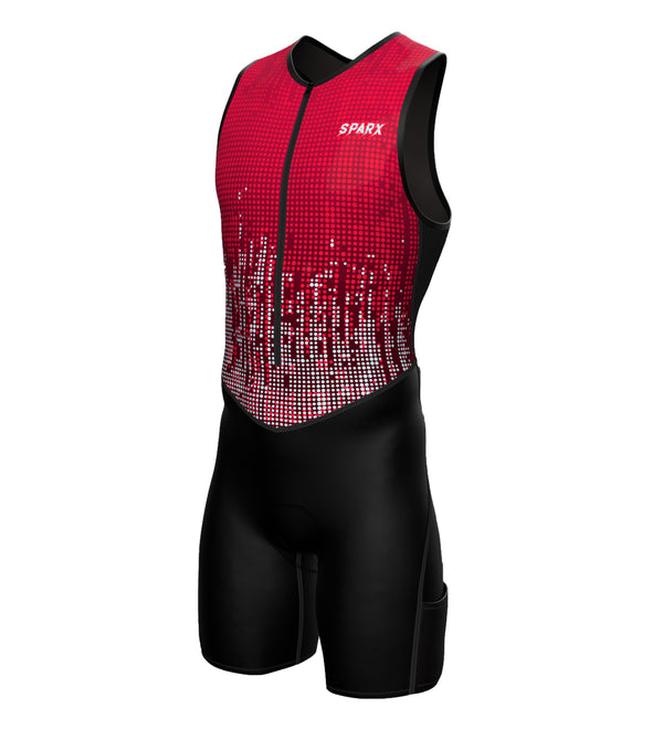 Sparx Mens Premium Triathlon Suit Padded Triathlon Tri Suit Race Suit Swim Bike Run Cycling Suit